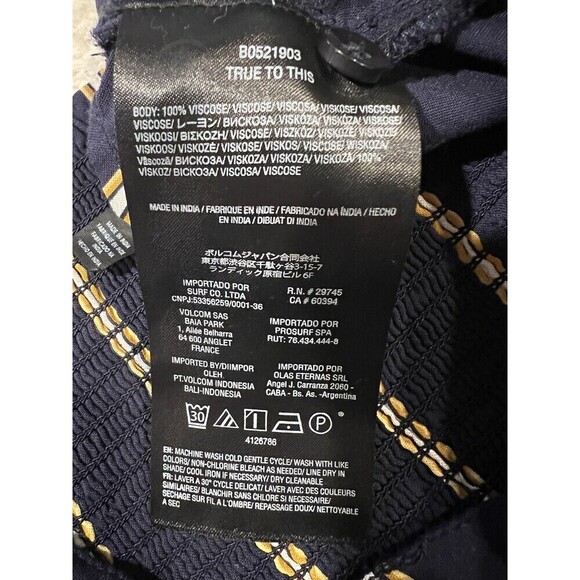 Volcom striped Adjustable Strap crop top with tie size Medium - Picture 7 of 7